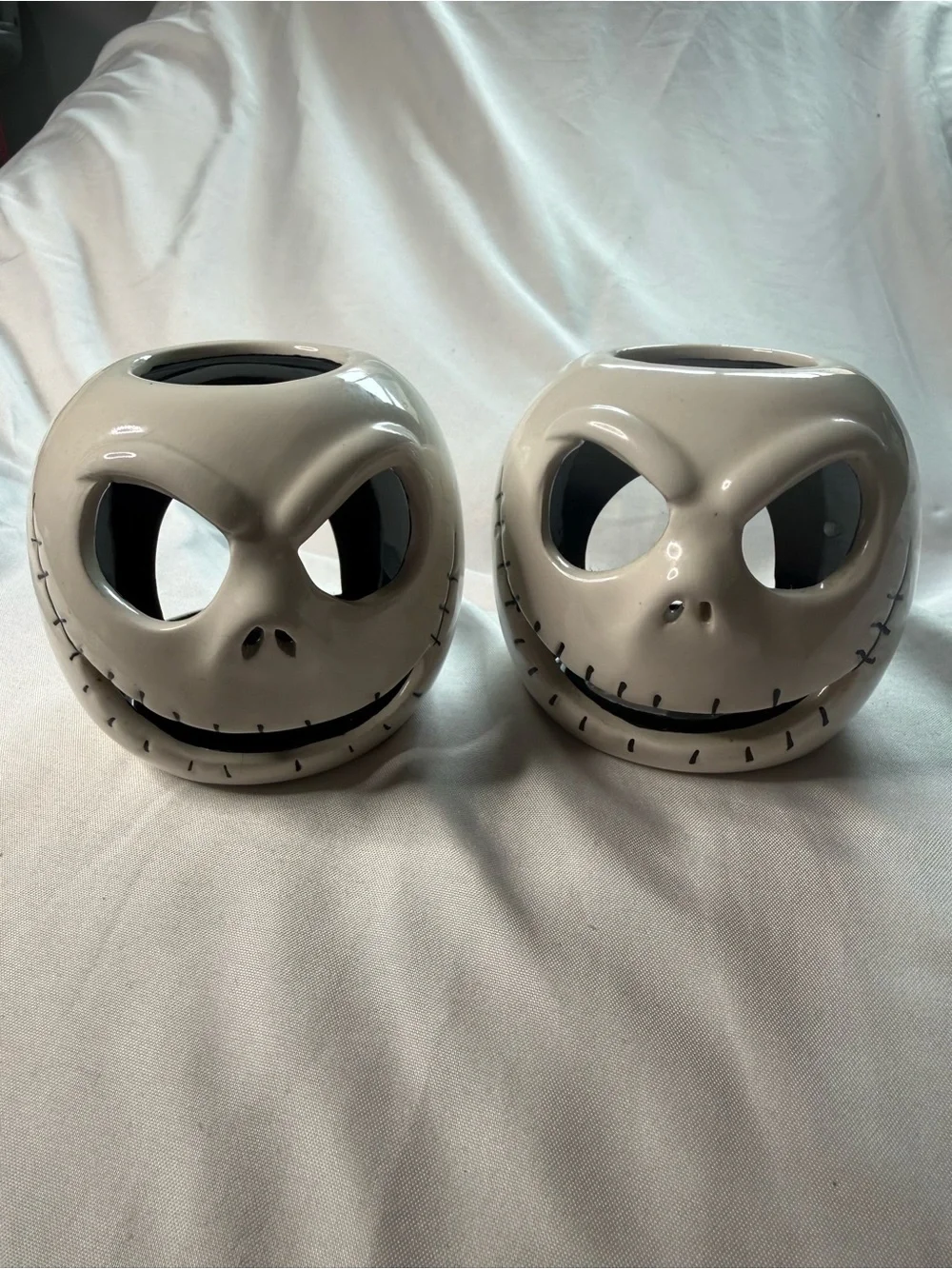 Jack Skellington Ceramic Candle Holders (Pair)